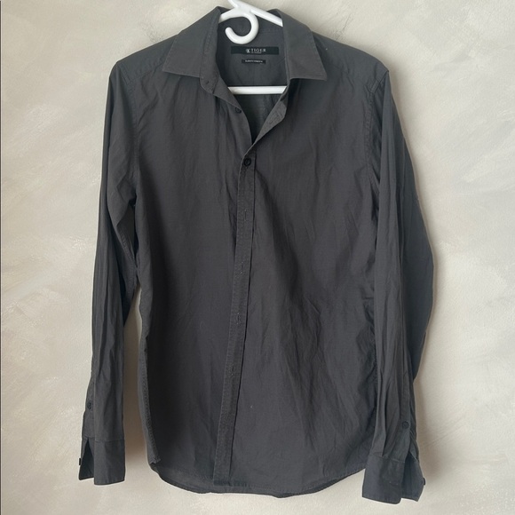 Tiger of Sweden button down shirt Steel grey dot cotton size 41 medium - Picture 1 of 7